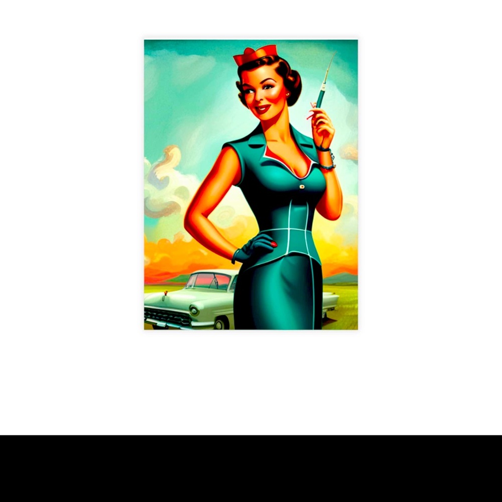 Nurse pin up post card bundle with envelopes.